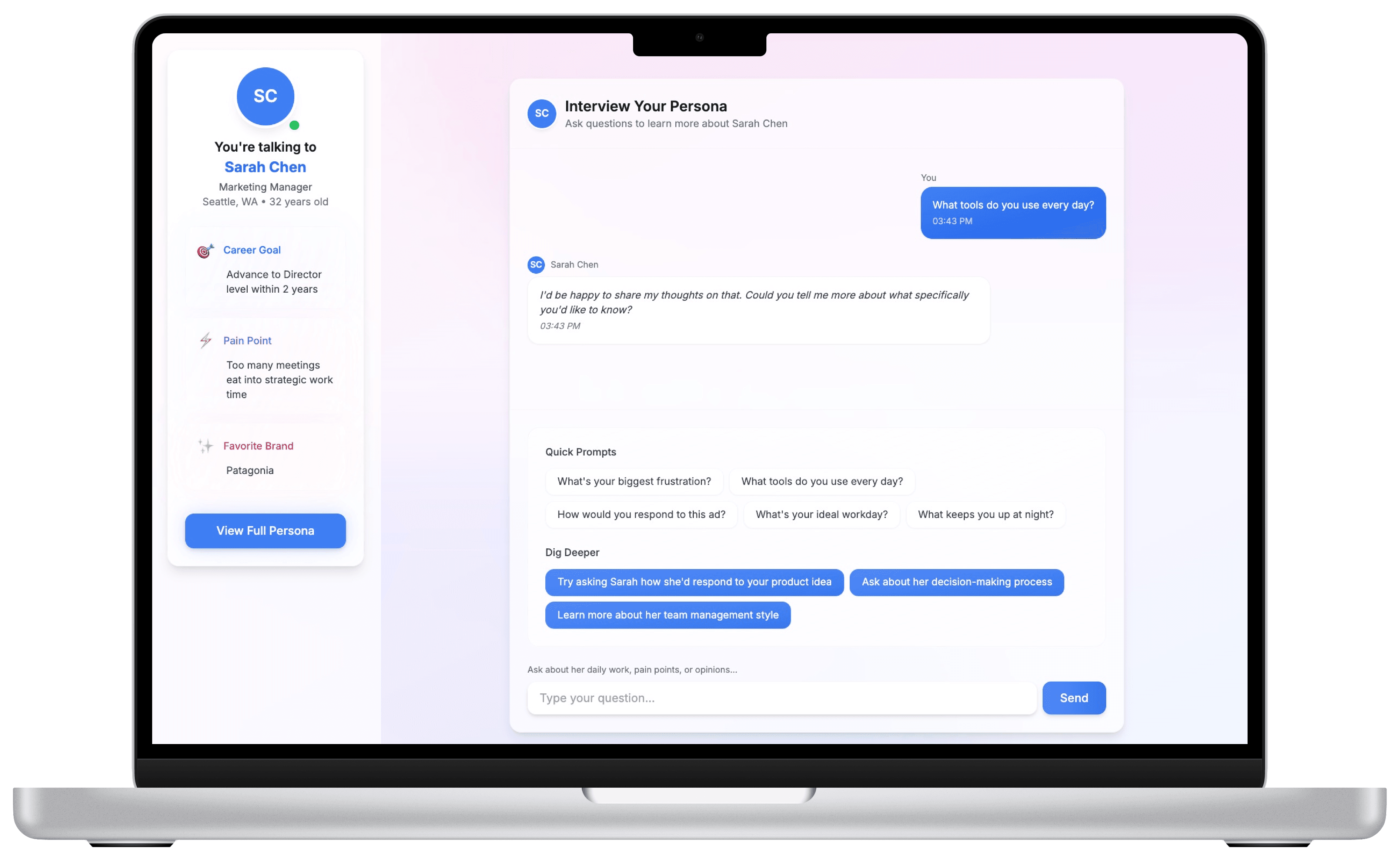 Persona Creator Interface